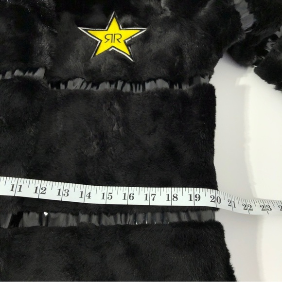 Rachel Zoe Rockstar Black Faux Fur Long Jacket - Picture 9 of 11